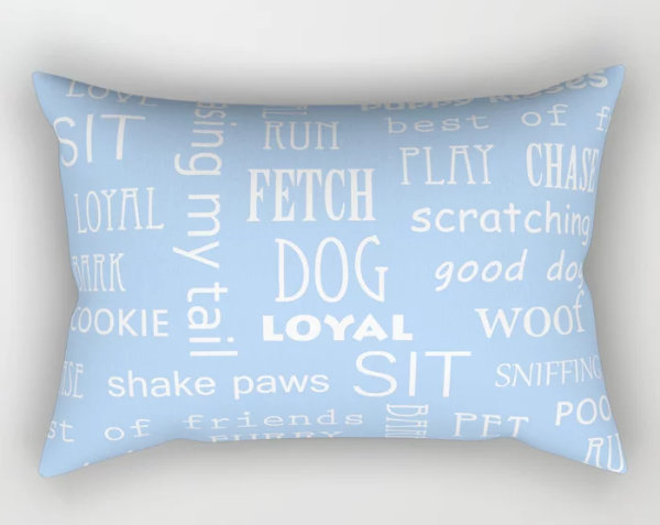 Dog Words Rectangular Pillow