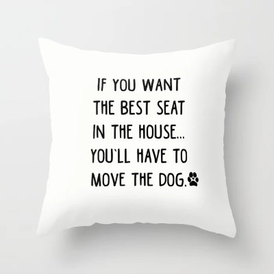 funny dog quote throw pillow