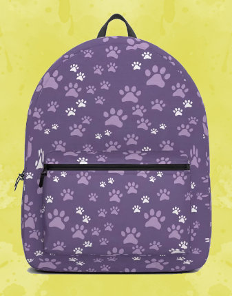 purple pawprint backpack