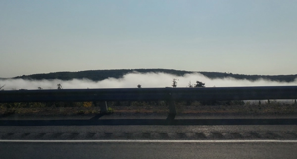 Foggy morning on the Saint John River near Perth, NB