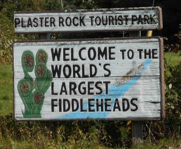 Welcome sign at Plaster Rock Tourist Park